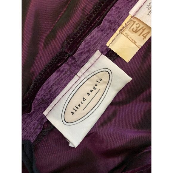 Vintage Renesciance Alfred Angelo Purple Velvet Dress - 13/14 - Picture 11 of 16